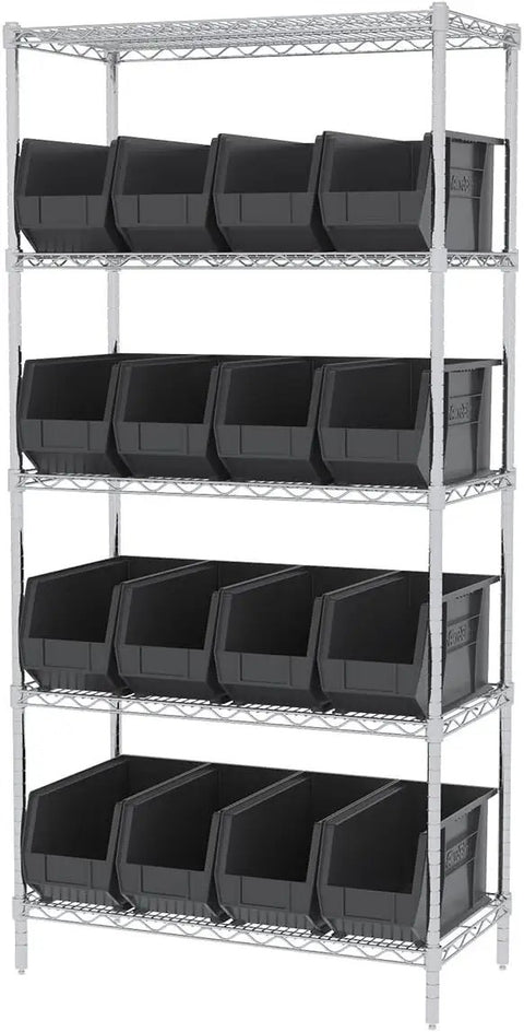 Heavy-Duty Plastic Storage Bins That Stack Up For Garage Pantry And Craft Room Space-Saving Multi-Purpose Organizer Bins on shelves