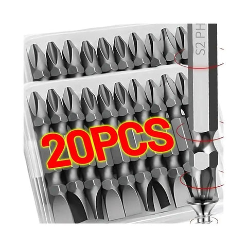 Pro Grade Double Head Magnetic Screwdriver Bits In S2 Steel PH2 And Slotted Heads Handy Alloy Magnet Bits 20 Pack