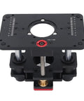 Level Up Your Bench With A Heavy Duty Router Lift System For 69mm Diameter Trimmers crafted from rugged aluminum alloy with smooth stainless steel guides.