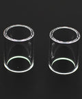 Two clear #10 cups from No 10 Cup and O Ring Set for WP 17 18 26 and WP 9 20 TIG Welding Torches 30 Piece Kit on black background.