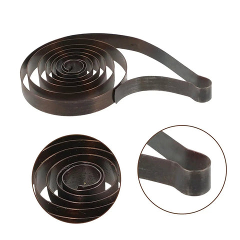 4 Pack Steel Clock Main Springs For Mechanical Clocks Replacement Parts showing coiled steel spring design for restoration