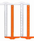 Two Pack Orange Plastic T Square Rulers With Double Side Precision Scale, 13 Inch/30 cm Drafting Tool shown vertically