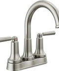 Saylor Brushed Nickel Centerset Bathroom Faucet With Diamond Seal Technology For No Fuss Leak Free Performance, Metal Drain Assembly