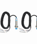 2 Pack Inductive Proximity Sensor PNP NO M12 DC 6-36V 300mA Proximity Switch Detector 4mm Sensing Distance 3 Wire For Industrial Automation LJ12A3-4-Z/BY with cables
