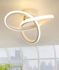 Spiral LED Ceiling Light Fixture, Modern Semi Flush Mount 22W Warm White 3000K, Energy-Saving Hallway Kitchen Dining Living Room