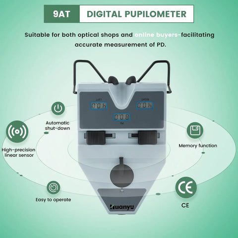 Digital Pupillometer For Eye Exams 50 To 80 Mm PD Meter With Auto Shutoff And Memory Function CE Approved Pro Grade Optical Tool For Eye Docs And Clinicians front view