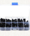 300-Piece Black Nylon Hex Spacer And Standoff Kit M3 Threaded Plastic Non-Conductive High Temperature Resistant Insulation Ready For DIY-Friendly Electronics Home Projects And Telecom Installations in organizer case