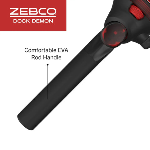 Close-up of EVA handle on Dock Demon Spincast Reel And Fishing Rod Combo 30 Inch Fiberglass Rod with QuickSet Anti Reverse