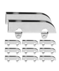 12 Piece Side Mount Ball Bearing Drawer Rails Kit For Glass Doors And Cabinets, showing steel components.