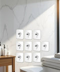 No Drill Wall Hooks 10 Pack For Kitchen Bathroom And Home With Heavy Duty Adhesive Hangers on marble bathroom wall, 10-pack