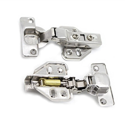 Stainless Steel Hydraulic Cabinet Door Hinges With Soft Close Dampers For Quiet Kitchen Cupboard And Furniture Hardware 20Pcs Set Includes Plates And Screws