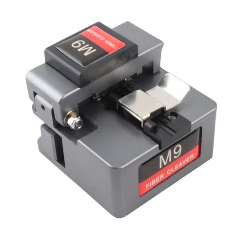 Heavy Duty Fiber Optic Cleaver With Auto Knife Return, M9 model, compact design for precise cuts on 0.25mm to 3mm cables.