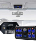 8 Gang Switch Panel Box With Digital Voltmeter And Blue LED Touch Switch Pod for diverse vehicle setup