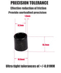 Precision tolerance black spacer from Purple Skateboard Hardware Kit with 8 bolts and 8 nuts, measurements labeled in mm.