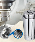 Spring Collet Chuck For CNC Engraving And Milling, 6mm Hole, 0.236 Inch Size, 65Mn Spring Steel, Cryo Treated And Heat Hardened, Ultra High Precision Pro Grade Boss Level Workholding On Milling Lathe Tools, threaded close-up