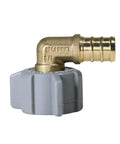 10 Pack 1/2 Inch PEX To 1/2 Inch Female NPT Swivel Elbow Fittings, No Sweat Crimp, Works With All PEX Tubing Brands, NSF ANSI 61 Certified For Potable Water And Hydronic Heating, Built To Last Universal Fit, brass elbow on PEX tubing