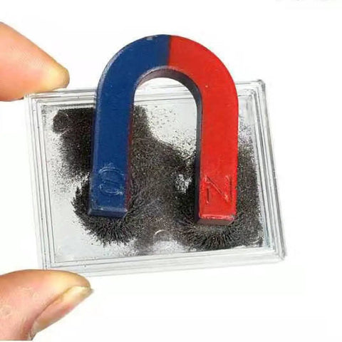 Hands On Magnet And Electricity Science Kit For Kids And Students Kid Friendly STEM Set with U-shaped magnet and iron filings