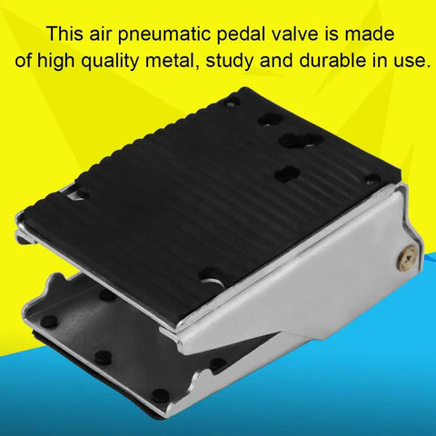 High Performance Pneumatic Foot Pedal Valve 3 Way 2 Position Air Control Valve shown from top angle, made of durable metal.