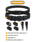Heavy Duty 2 Inch Duty Belt For Law Enforcement With Outer And Inner Belt System Belt Keepers Ready To Roll Police Belt Setup Comfortable 1.5 Inch Nylon Inner Belt With Soft Loop Large Size package components including belts and keepers