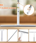 Heavy Duty Floor Squeegee For Wet Surfaces Like Concrete And Tile, Rugged Rubber Blade, Sturdy Aluminum Base, Adjustable Long Handle