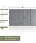 Bypass Pocket Door Hardware Kit For Four Door System In Aluminum Black 12 Ft Bypass Double Sliding Wardrobe Closet Track diagram with measurements.