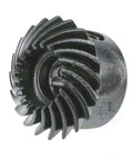 Close-up of XB2364001 Spiral Bevel Gear for Brother 1034D and 3034D sewing machines, black durable gear wheel for smooth stitching.
