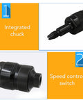 Top Shelf High Speed Air Powered Die Grinder Bad Boy At 24000 Rpm showing integrated chuck and speed control switch for precise use.