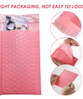 Pink Bubble Mailer Envelopes 11x15 Plus 4 Inch Padding Self Sealing Shipping Bags Thick, Shockproof Bubble Pouches