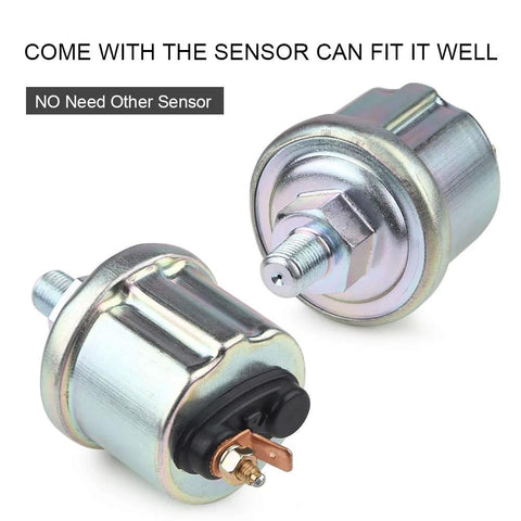 WATERWICH oil pressure gauge sensor kit, metal units, 2-inch (52 mm), 0–100 PSI, for automotive and marine use (pair)