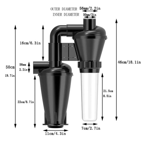 Turbocharged Dual Filter Cyclone Dust Collector For 50 mm And 2 Inch Systems DIY Woodworking Shop Dust Separator Canister