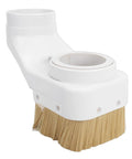 Top Shelf 75Mm Cnc Dust Shoe For Engraving Machines Offering No Sweat Chip Control And A Straight Up Secure Spindle Fit That Keeps Your Rig Clean Between Sessions, white ABS material, brush bristles.