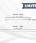 White Swivel Sash Curtain Rods With Brass Ends, Set Of 4 Adjustable 11 To 19 Inches Easy Install Metal Rods dimensions diagram.