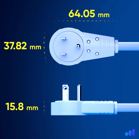 25 Ft White Flat Plug Extension Cord With 360 Degree Rotating Single Outlet Hookup Ready Indoor 16 Gauge 3 Prong Grounded