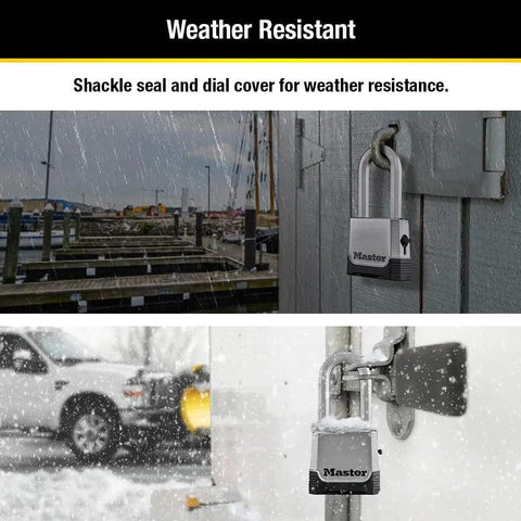 Heavy Duty Outdoor Weather Resistant Combination Padlock With Resettable Code And Boron Carbide Shackle for gate in snow