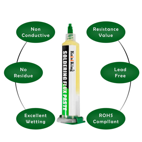 No Clean Soldering Flux Paste And Desoldering Wick Kit For Quick Electronics Repairs Pro Grade Rosin Flux with benefits