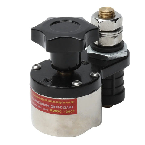 Heavy Duty Aramox Magnetic Welding Ground Clamp With On Off Switch and Floating Contact Design, compact industrial tool for stable circuits.