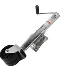 Heavy Duty 1500 Lb Trailer Jack With 6 Inch Dual Wheels Adjustable Swivel Base, galvanized steel for stability and easy maneuvering.