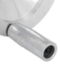 Precision Mini Lathe Handwheel Replacement With Rock Solid Aluminum Handle For 7x10 7x12 7x14 And 0618 Machines close-up view of aluminum handle and axle.