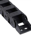 Close-up of Cable Drag Chain 1 Meter R38 Black Nylon Cable Carrier for 3D Printer and CNC Machines, showcasing end section