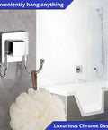 No Drill Suction Cup Hooks For Shower And Bathroom Glass Door Tile 2 Pack Chrome mounted on shower wall