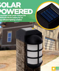 Solar Post Cap Lights For 4x4 Wood Posts Black 4 Pack Outdoor LED Waterproof Nautical Lighting For Fence Deck Garden And Landscaping Solar Powered Pathway Lighting With Lit Glow on wood post