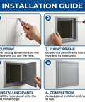 Installation guide steps for Top Shelf Heavy Duty Ceiling Access Panel For Drywall And Electrical Conduits With Sleek Aluminum Magnetic Latch Concealed Recessed Hatch Cover Plate White 18 By 24 Inch Flush Seam Design Quick Setup Zero Sweat Job.