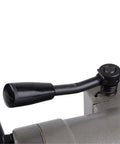 AOXHUGB Portable Electric Rebar Bender handle mechanism, black lever on steel body for efficient steel bending operation.