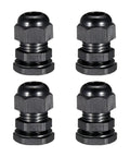 4 Pack PG11 Cable Gland Waterproof Plastic Joint With Adjustable Locknut Black Fits 5mm To 10mm Cable Diameter