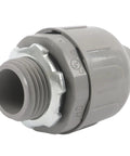 Heavy Duty Liquid Tight Connector 1/2 Inch Straight 180 Degree with steel and plastic for waterproof cable protection.