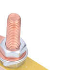 Heavy Duty Welding Ground Clamp Tools With Magnetic Base and Dual Strong Magnets for Secure Mechanical Maintenance, copper connector close-up.