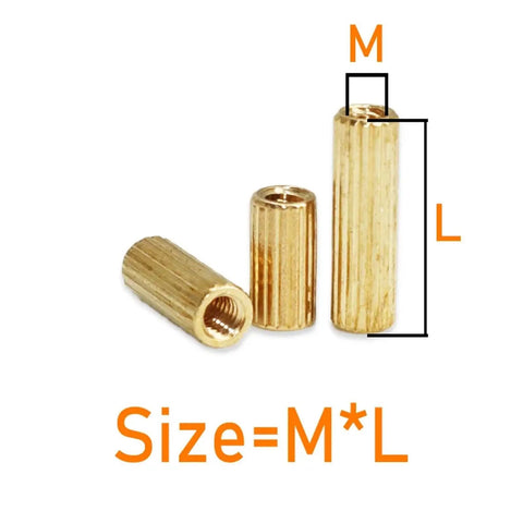 Brass Knurled Round Standoff Spacer Kit M2 For Electronics Projects Built For Geeky PCB Mounts And Motherboard Assembly Includes Male To Female And Female To Female Spacers With Nuts And Screws For Quick Solid Install, brass M standoff size