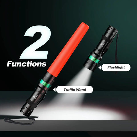 4 Pack 11 Inch LED Traffic Wand Baton With Orange Safety Cone Five Flashing Modes Lightweight Highly Visible Night Signal Light