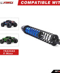 Xmaxx 8S 6mm Thick Shaft Upgraded Shock Absorbers With Beefed Up Dual Stage Springs 60 Percent Stiffer Front And Rear RC Dampers For Traxxas X Maxx 1 To 5 Scale Blue