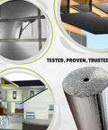 Reflective Radiant Barrier Insulation Roll 24 Inch By 10 Foot With Double Bubble Foil Layers in various home settings and applications